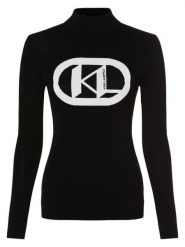 KARL LAGERFELD Sweter Kobiety wiskoza czarny, M. Czarne swetry klasyczne damskie Karl Lagerfeld, m, z wiskozy, bez kołnierzyka. Za 549.95 zł.
