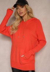 Pomarańczowy Sweter z Wiskozą i Kaszmirem oraz z Kapturem Nerolin. Brązowe swetry klasyczne damskie Renee, z jeansu, bez kołnierzyka. Za 139.99 zł.