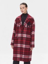 Tommy Hilfiger Płaszcz wełniany Imd Tartan WW0WW39761 Czerwony Relaxed Fit. Czerwone płaszcze damskie Tommy Hilfiger, na zimę, bez wzorów, z syntetyku. Za 2,089.00 zł.