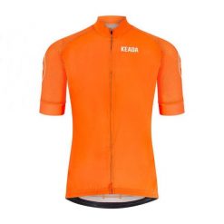 Damska koszulka kolarska z krótkim rękawem – Pomarańczowa. Brązowe bluzki sportowe damskie KEADA SPORTS, m, z jersey, bez kołnierzyka, bez ramiączek. Za 332.00 zł.
