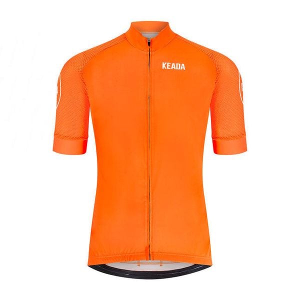 Damska koszulka kolarska z krótkim rękawem – Pomarańczowa. Brązowe bluzki sportowe damskie KEADA SPORTS, m, z aplikacjami, z jersey, bez kołnierzyka. Za 332.00 zł.