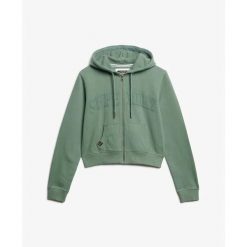 Króka bluza z kapturem zapinana na zamek dla kobiet Superdry Athletic Essentials. Zielone bluzy z kapturem damskie Superdry. Za 327.70 zł.