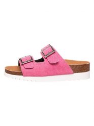 Scholl Klapki "Greeny Malaren 2.0" w kolorze różowym rozmiar: 42. Różowe klapki damskie Scholl, bez wzorów, bez obcasa. Za 69.75 zł.