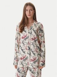 Tommy Hilfiger Koszulka piżamowa UW0UW06243 Écru. Koszule nocne damskie Tommy Hilfiger, bez wzorów, z wiskozy. Za 249.99 zł.