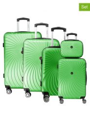 Geographical Norway 5-częściowy zestaw "Sunlighteo" w kolorze zielonym rozmiar: onesize. Zielone walizki Geographical Norway, bez wzorów, z materiału. Za 543.99 zł.