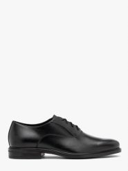 Czarne eleganckie półbuty męskie typu oxfordy THOMAS. Czarne buty wizytowe męskie Ryłko, ze skóry, bez zapięcia. Za 449.99 zł.