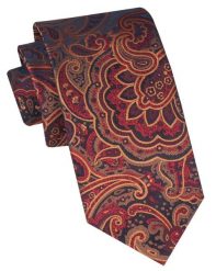Klasyczny, Męski Krawat Alties - Wzór Orientalny, Beże i Czerwienie. Czerwone krawaty i muchy męskie Alties, bez wzorów, z tkaniny, eleganckie. Za 49.00 zł.