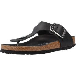 Damskie sandały anatomicznie ukształtowana wkładka cork-latex GIZEH. Czarne sandały damskie Birkenstock, bez wzorów, z materiału, bez obcasa. Za 612.00 zł.