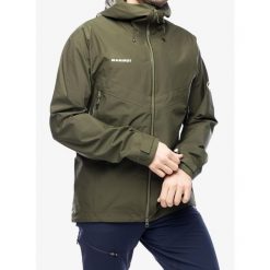 Kurtka z membraną męska Mammut Crater IV HS Hooded Jacket. Zielone kurtki męskie Mammut, m, bez wzorów, bez kaptura. Za 1,874.95 zł.
