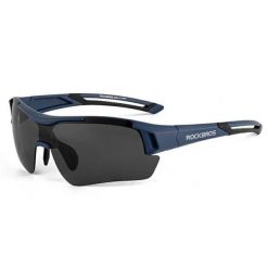 Okulary rowerowe polaryzacyjne do sportów MTB. Niebieskie okulary przeciwsłoneczne męskie ROCKBROS, z materiału. Za 123.60 zł.