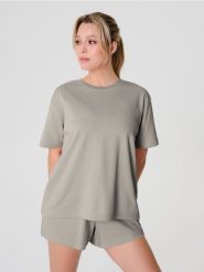 Bluza z krótkim rękawem - beżowy. Brązowe bluzy bez kaptura damskie Sinsay, l. W wyprzedaży za 15.99 zł.
