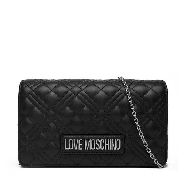 Torebka LOVE MOSCHINO. Czarne torebki klasyczne damskie Love Moschino, bez wzorów, wizytowe, bez kołnierzyka, bez ramiączek. Za 499.99 zł.