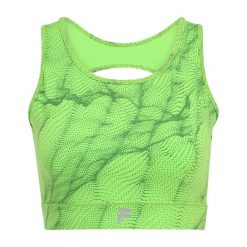 Top treningowy FILA Reboredo AOP. Zielone topy sportowe damskie Fila, xs, bez wzorów, bez ramiączek. Za 79.99 zł.
