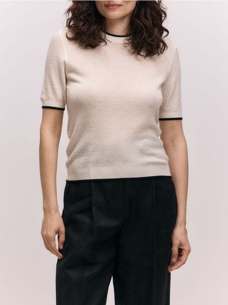 Sweter z lnu - złamana biel. Swetry klasyczne damskie Reserved, l, z dzianiny, bez kołnierzyka. Za 179.99 zł.