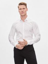 Calvin Klein Koszula K10K112310 Biały Slim Fit. Białe koszule męskie CALVIN KLEIN, m, bez wzorów, z bawełny, bez kołnierzyka, bez ramiączek. Za 209.99 zł.