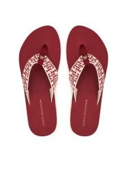 Tommy Hilfiger Japonki Corportate Sandal FW0FW09610 Czerwony. Czerwone klapki damskie Tommy Hilfiger, bez wzorów, z materiału, bez obcasa. Za 169.99 zł.