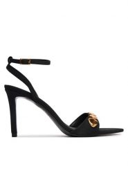 Aldo Sandały Leara 14298695 Czarny. Czarne sandały damskie Aldo, bez wzorów, z materiału, bez obcasa, na szpilce. Za 399.99 zł.