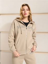 Bluza z kapturem - kremowy. Białe bluzy z kapturem damskie Sinsay, l. Za 25.99 zł.