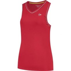 Koszulka sportowa damska Dunlop Club Tank Top. Czerwone bluzki sportowe damskie Dunlop, bez kołnierzyka, bez ramiączek. Za 129.99 zł.