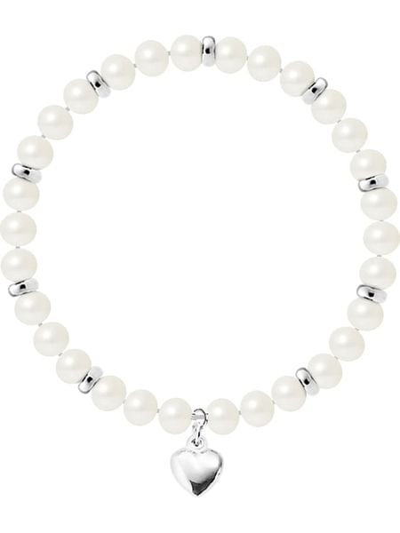 Pearline Bransoletka perłowa w kolorze białym z elementem ozdobnym rozmiar: onesize. Białe bransoletki damskie Pearline, srebrne. Za 279.11 zł.