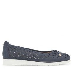 Baleriny Clara Barson. Niebieskie baleriny damskie Clara Barson, bez wzorów, bez obcasa. Za 89.99 zł.
