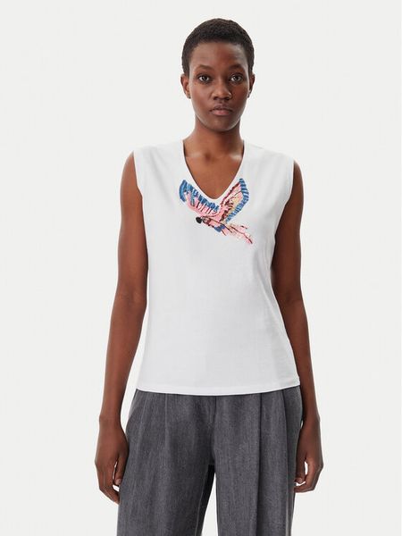 LOLA CASADEMUNT Top MS2515019 Biały Regular Fit. Białe topy damskie lola casademunt, s, bez wzorów, z bawełny, bez kołnierzyka. Za 149.99 zł.