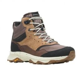 Buty trekkingowe męskie Merrell Speed Solo Mid Wp. Brązowe buty trekkingowe męskie MERRELL, z materiału, za kostkę, bez zapięcia, trekkingowe. Za 638.00 zł.