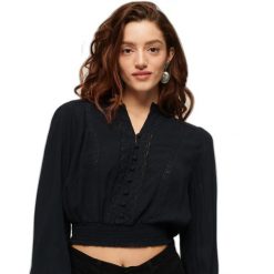 Damska bluzka z długim rękawem i koronkowym wykończeniem Superdry. Niebieskie bielizna termoaktywna damska Superdry., l, bez wzorów, z koronki. Za 284.00 zł.