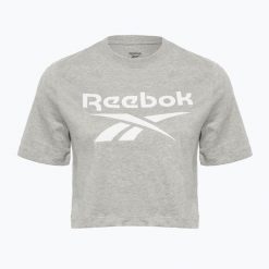 Koszulka Reebok Identity Big Logo Crop Tee. Szare t-shirty damskie REEBOK FITNESS, bez wzorów, bez ramiączek. Za 59.99 zł.