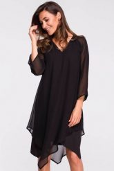 Sukienka wieczorowa oversize szyfonowa asymetryczna boho czarna. Czarne sukienki damskie Stylove, na randkę, s, bez wzorów, z szyfonu, boho, z asymetrycznym kołnierzem, bez ramiączek, asymetryczne. Za 269.00 zł.