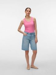 Vero Moda Top w kolorze różowym rozmiar: XS. Różowe topy damskie Vero Moda, xs, bez wzorów, bez kołnierzyka. Za 49.19 zł.