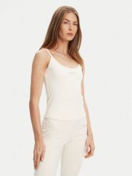 Guess Top V5RP09 KCD02 Écru Regular Fit. Topy damskie Guess, s, z aplikacjami, z syntetyku, bez kołnierzyka. Za 129.99 zł.