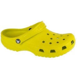 Klapki Crocs Classic 10001-312 zielone. Zielone klapki damskie bez wzorów, bez obcasa. Za 311.70 zł.