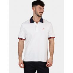 Koszulka polo męska Nautica Leonid. Białe koszulki polo męskie Nautica, m, bez wzorów, bez ramiączek. Za 429.00 zł.
