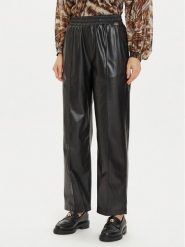Liu Jo Spodnie skórzane WF4153 E0392 Czarny Regular Fit. Czarne spodnie materiałowe damskie Liu Jo, bez wzorów, z syntetyku. W wyprzedaży za 339.99 zł.