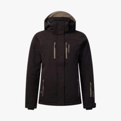 Kurtka Narciarska Narciarstwo Kobieta Cervinia Wodoodporny. Czarne kurtki damskie SWEDEMOUNT, na zimę, l, bez wzorów, z elastanu, bez kaptura. Za 599.99 zł.