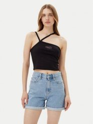 Volcom Top Stonezone B0112503 Czarny Slim Fit. Czarne topy damskie Volcom, l, bez wzorów, z wiskozy, bez kołnierzyka. Za 49.99 zł.