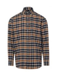 Andrew James koszula flanelowa Mężczyźni Regular Fit Bawełna (100%) brązowy|beżowy, S. Brązowe koszule męskie Andrew James, m, bez wzorów, z bawełny, bez kołnierzyka, bez ramiączek. Za 249.95 zł.