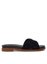 EMU Australia Klapki Ikara W13054 Czarny. Czarne klapki damskie Emu Australia, bez wzorów, ze skóry, bez obcasa. Za 379.99 zł.