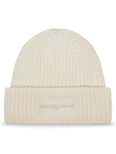 Tommy Jeans Czapka Script AW0AW17909 Écru. Białe czapki zimowe damskie Tommy Jeans, z bawełny. Za 199.99 zł.