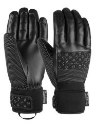 Reusch Rękawiczki funkcyjne "Elisabeth" w kolorze czarnym rozmiar: 7. Czarne rękawiczki damskie REUSCH, bez wzorów, ze skóry. Za 306.73 zł.