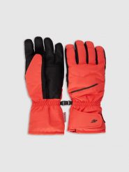 4F Rękawiczki narciarskie Thinsulate męskie - czerwone S. Czerwone rękawiczki męskie 4f, na zimę, bez wzorów, z materiału. Za 149.99 zł.