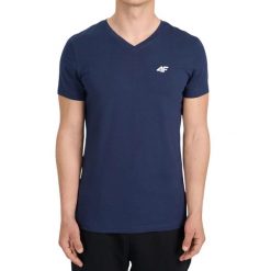 Koszulka męska 4F - bawełniany T-shirt, regular fit. Niebieskie t-shirty męskie 4f, m, bez wzorów, z bawełny, bez kołnierzyka. Za 45.99 zł.