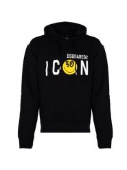 Dsquared2 Bluza "Smilley" | S79GU0081 S25538 | Mężczyzna | Czarny. Czarne bluzy sportowe męskie Dsquared2, bez wzorów, z bawełny, eleganckie, bez kołnierzyka, bez ramiączek. W wyprzedaży za 1,399.00 zł.