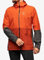 Kurtka membranowa męska Haglofs Finch Proof Jacket. Czerwone kurtki męskie Haglöfs, m, bez wzorów, z materiału, bez kaptura. Za 490.25 zł.