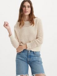Levi´s Sweter w kolorze beżowym rozmiar: S. Brązowe swetry klasyczne damskie s, z bawełny, bez kołnierzyka. Za 131.74 zł.