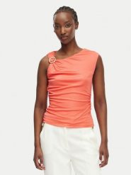 Marciano Guess Top G6GP02 K3068 Koralowy Slim Fit. Pomarańczowe topy damskie Marciano Guess, xl, z aplikacjami, z wiskozy, bez ramiączek. Za 519.99 zł.
