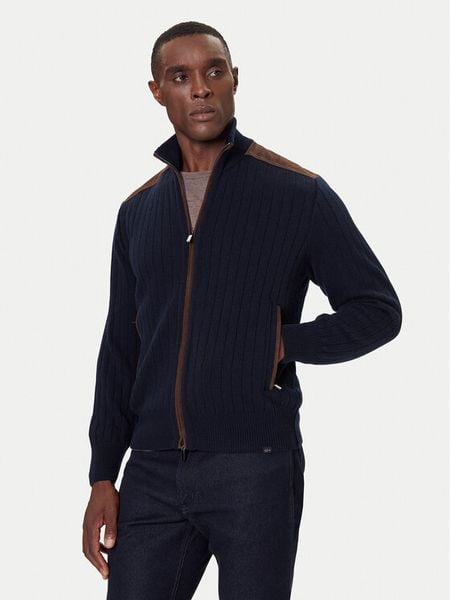 Paul&Shark Kardigan 15311210 Granatowy Regular Fit. Niebieskie kardigany męskie PAUL&SHARK, l, bez wzorów, z wiskozy, bez kołnierzyka. Za 1,859.99 zł.