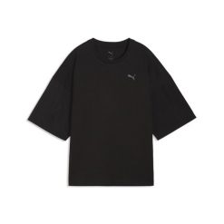 Damska koszulka oversize HER PUMA. Czarne bluzki sportowe damskie Puma, bez wzorów, bez ramiączek. Za 149.00 zł.