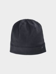 4F Czapka do biegania uniseks - czarna S/M. Czarne czapki męskie 4f, bez wzorów, z elastanu, sportowe. Za 29.99 zł.